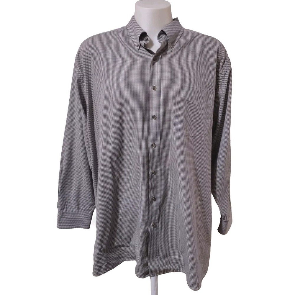 Harbor Bay Shirt 3XL Men Big & Tall Tattersall Plaid Relaxed Fit Cabin Core Navy